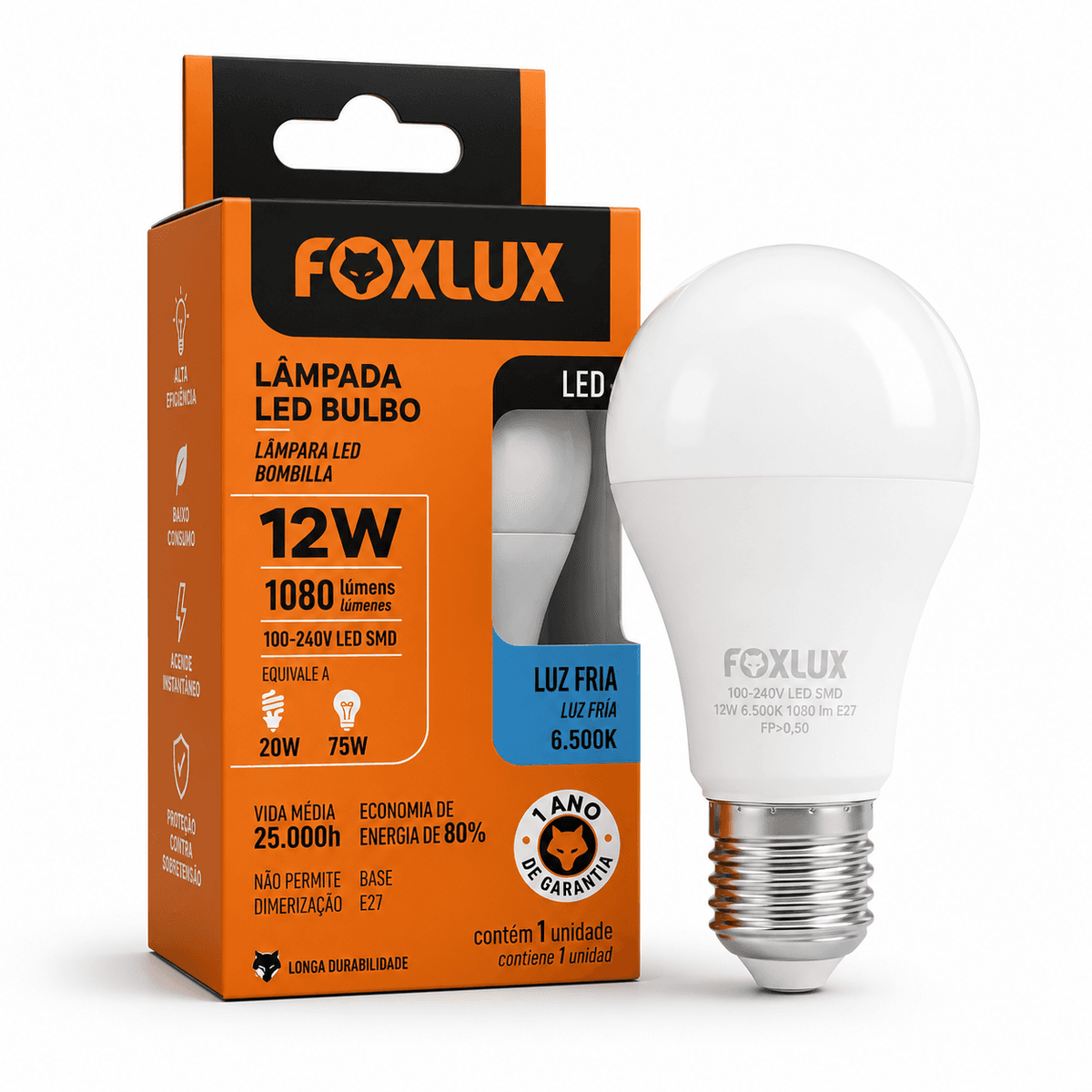Lâmpada LED Bulbo 12W