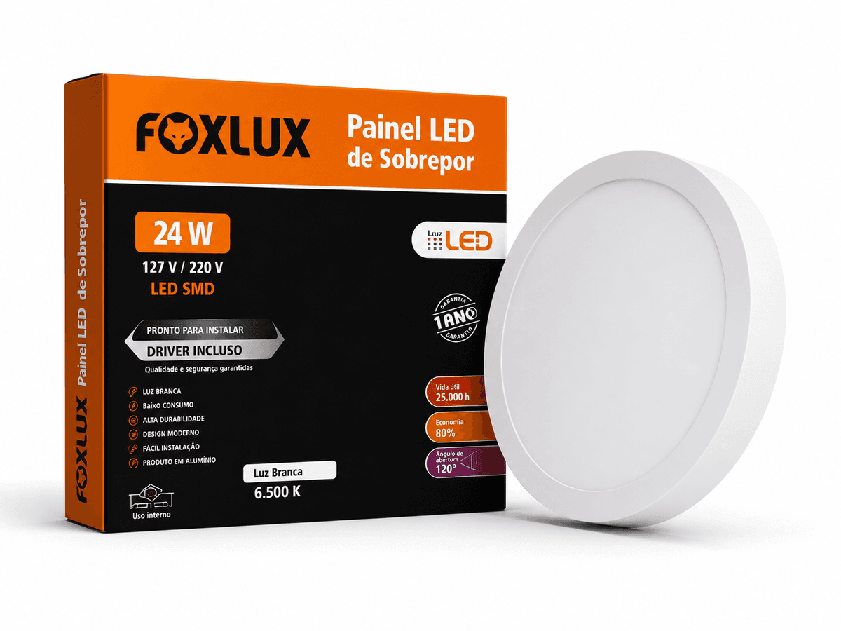 Painel LED Sobrepor 24W