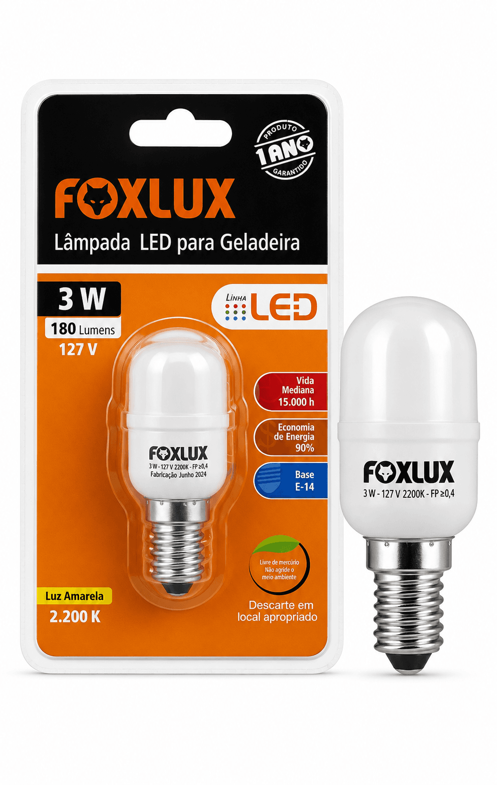 Lâmpada LED para Geladeira 3W